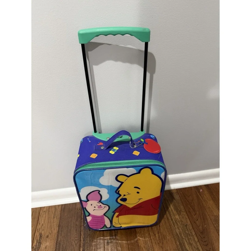 Vintage Disney Store Winnie the Pooh & Piglet Rolling Suitcase Luggage Carry On
